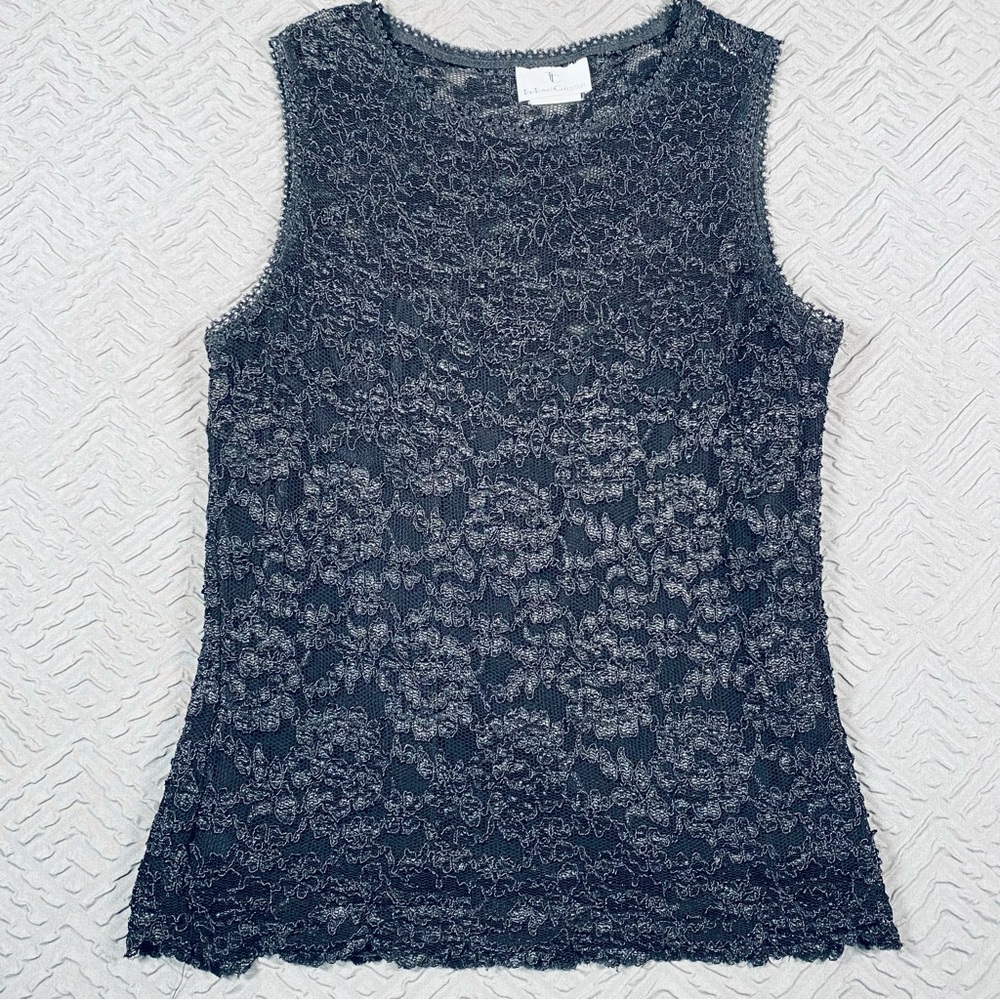 The Travel Collection Black Stretch Knit Tank Size Large EUC